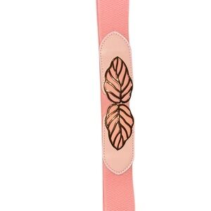 Elegant Pink Leaf-Accent Belt